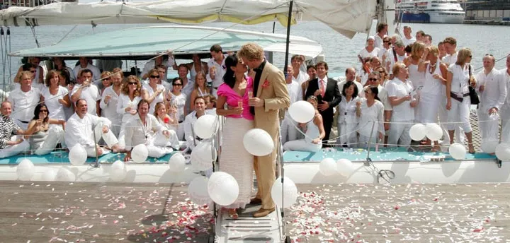 Catamaran wedding ceremony