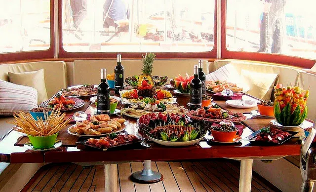 Dinner on a tall ship